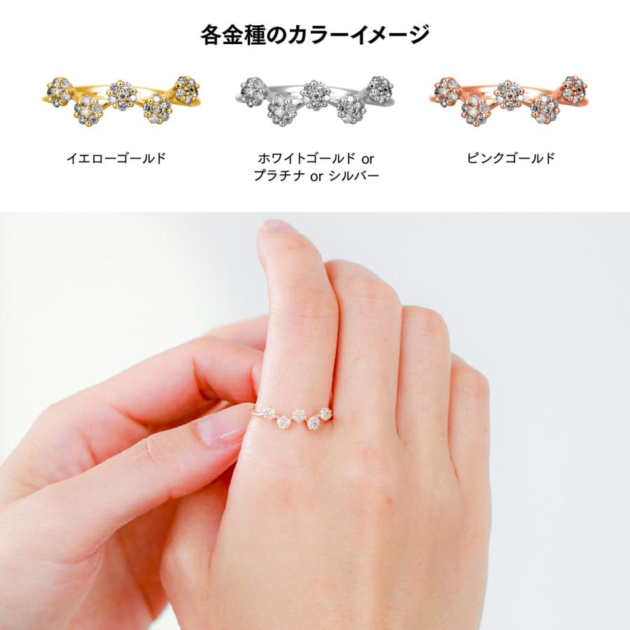 指輪 ダイヤモンド リング レディース シンプル k18 イエローゴールド ホワイトゴールド ピンクゴールド ファッション 天然ダイヤモンド 日本製 プレゼントの画像