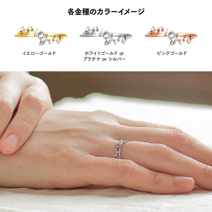 指輪 ダイヤモンド リング レディース シンプル k18 イエローゴールド ホワイトゴールド ピンクゴールド ファッション 天然ダイヤモンド 日本製 プレゼントの画像