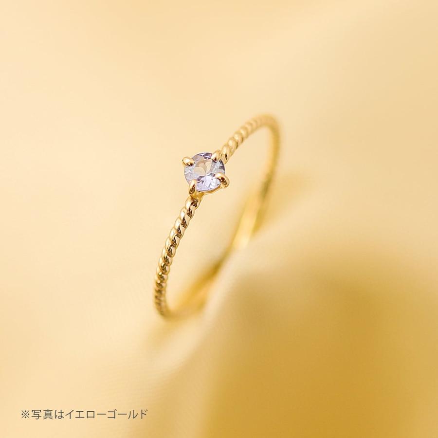 指輪 レディース リング タンザナイト 12月誕生石 k18 イエローゴールド ホワイトゴールド ピンクゴールド 極細リング 日本製 プレゼント ギフト クリスマスの画像