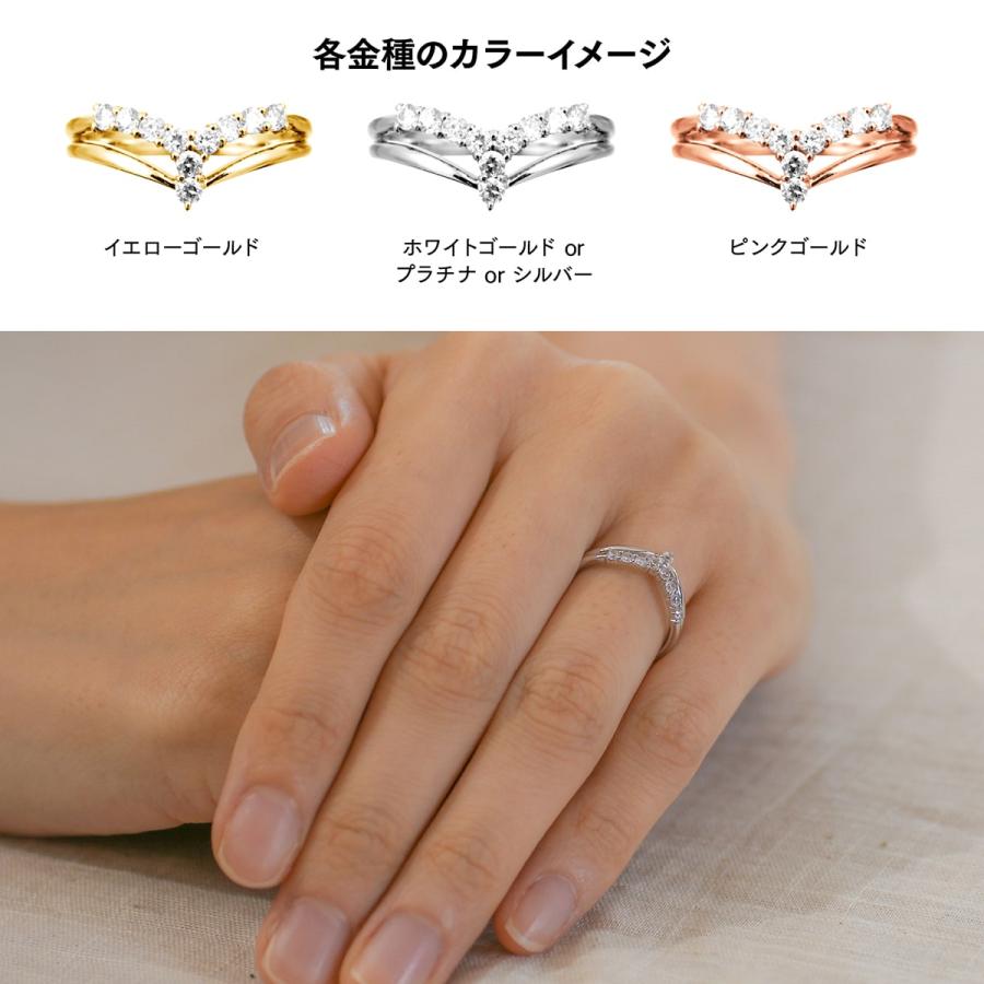 指輪 ダイヤモンド リング レディース シンプル k10 イエローゴールド ホワイトゴールド ピンクゴールド 天然ダイヤモンド ファッションリング 日本製の画像