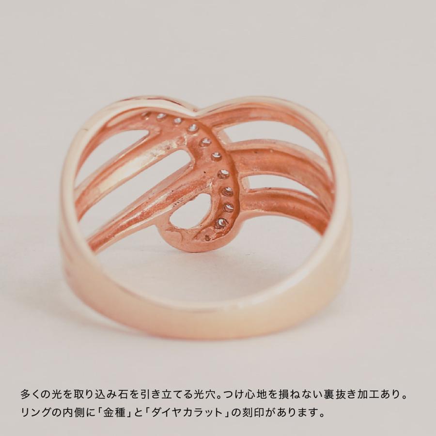 指輪 ダイヤモンド リング レディース シンプル k10 イエローゴールド ホワイトゴールド ピンクゴールド ファッション 天然ダイヤモンド 日本製 プレゼントの画像