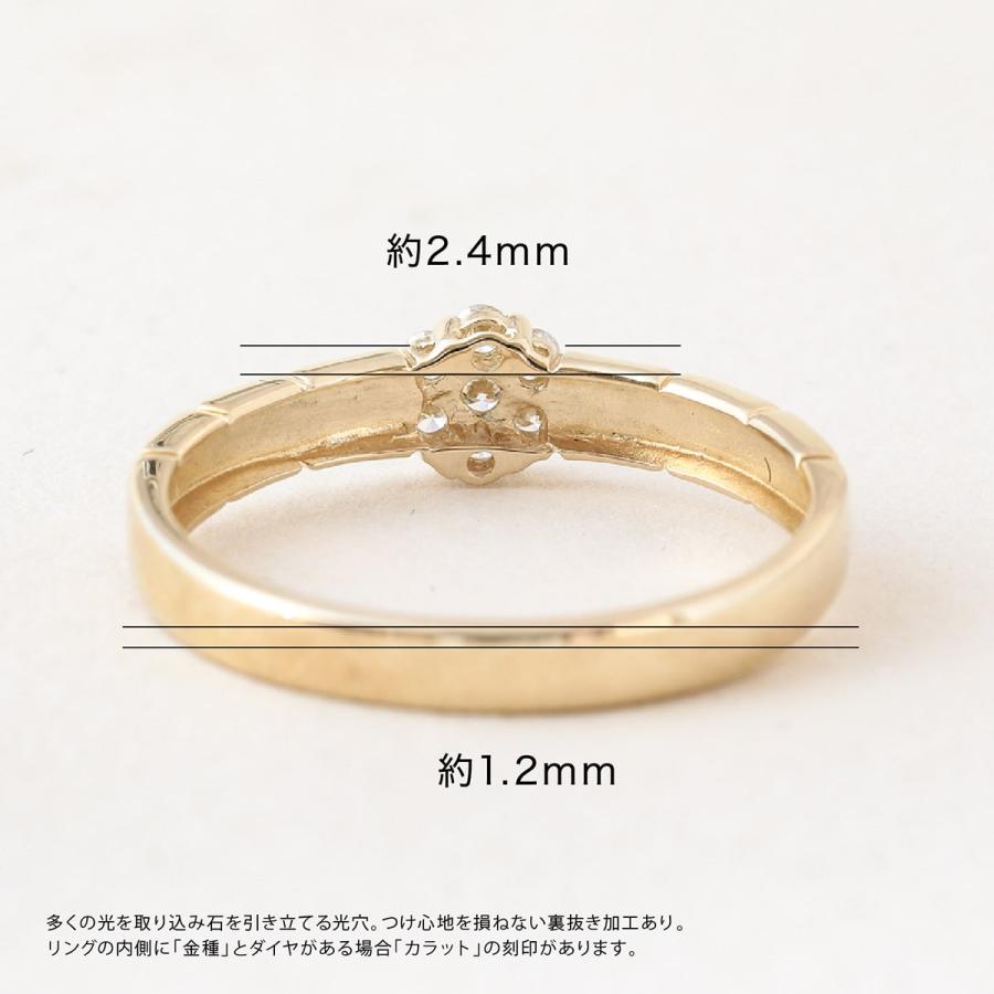 指輪 ダイヤモンド リング レディース シンプル k18 イエローゴールド ホワイトゴールド ピンクゴールド ファッション 天然ダイヤモンド 日本製 プレゼントの画像