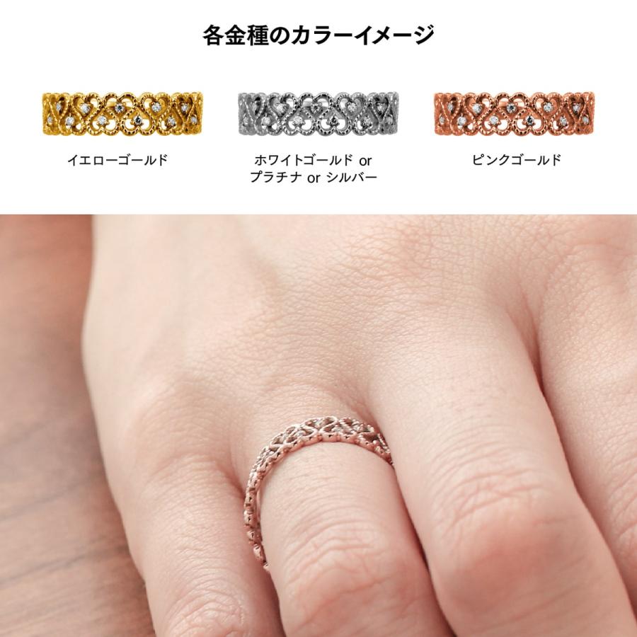 指輪 ダイヤモンド リング レディース シンプル ハート k18 イエローゴールド ホワイトゴールド ピンクゴールド ファッション 天然ダイヤモンド 日本製の画像