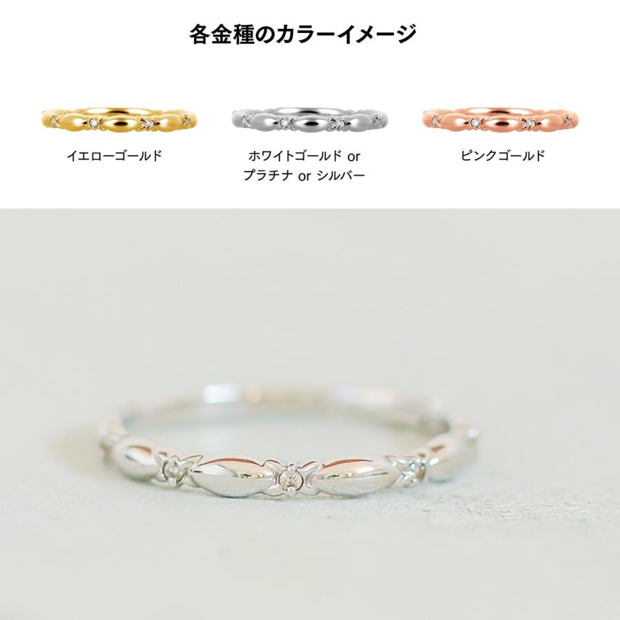 指輪 ダイヤモンド リング レディース シンプル k18 イエローゴールド ホワイトゴールド ピンクゴールド 天然ダイヤモンド ファッションリング 日本製の画像