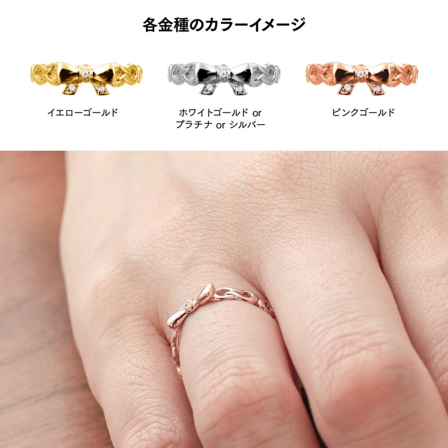 指輪 ダイヤモンド リング レディース シンプル k10 イエローゴールド ホワイトゴールド ピンクゴールド 天然ダイヤモンド ファッションリング 日本製の画像