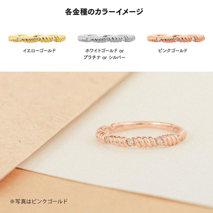 指輪 ダイヤモンド リング レディース シンプル k18 イエローゴールド ホワイトゴールド ピンクゴールド 天然ダイヤモンド ファッションリング 日本製の画像