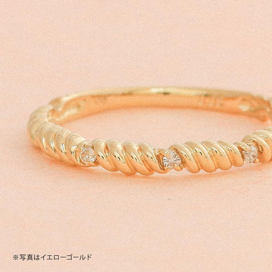 指輪 ダイヤモンド リング レディース シンプル k18 イエローゴールド ホワイトゴールド ピンクゴールド 天然ダイヤモンド ファッションリング 日本製の画像