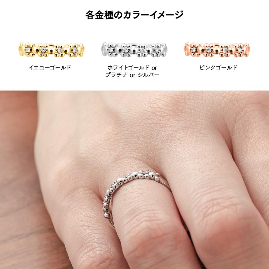 指輪 ダイヤモンド リング レディース シンプル k10 イエローゴールド ホワイトゴールド ピンクゴールド 天然ダイヤモンド ファッションリング 日本製の画像