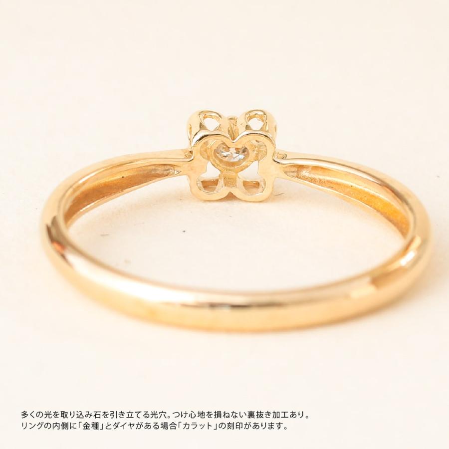 指輪 一粒 ダイヤモンド リング レディース シンプル k10 イエローゴールド ホワイトゴールド ピンクゴールド ファッション 天然ダイヤモンド 日本製 プレゼントの画像