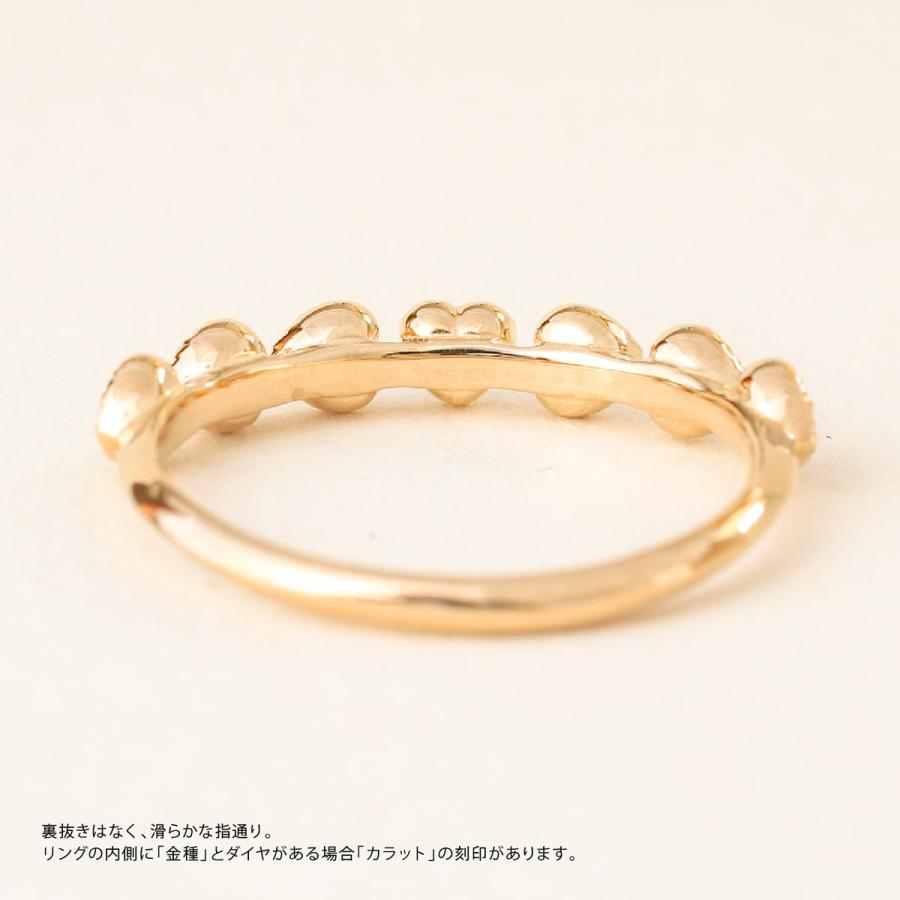 指輪 ダイヤモンド リング レディース シンプル ハート k18 イエローゴールド ホワイトゴールド ピンクゴールド ファッション 天然ダイヤモンド 日本製の画像