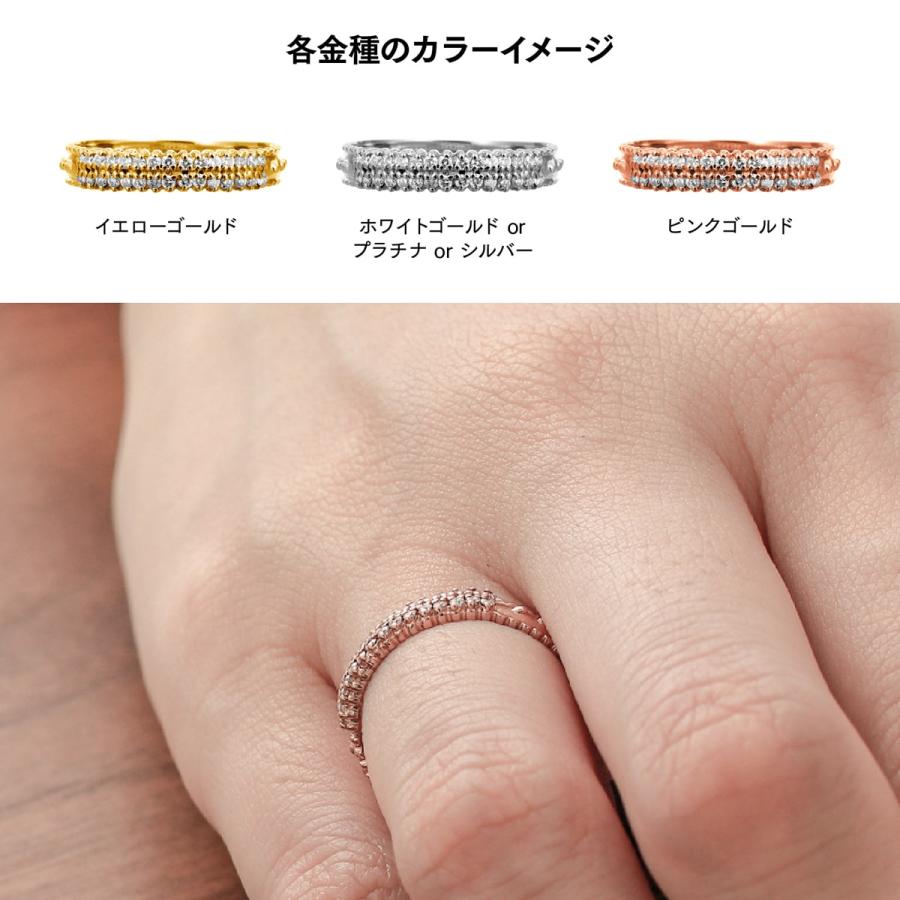 指輪 ダイヤモンド リング レディース シンプル k18 イエローゴールド ホワイトゴールド ピンクゴールド 天然ダイヤモンド ファッションリング 日本製の画像