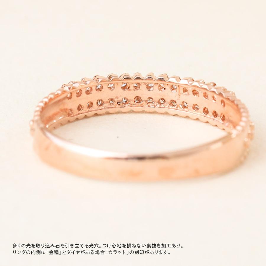 指輪 ダイヤモンド リング レディース シンプル k18 イエローゴールド ホワイトゴールド ピンクゴールド 天然ダイヤモンド ファッションリング 日本製の画像