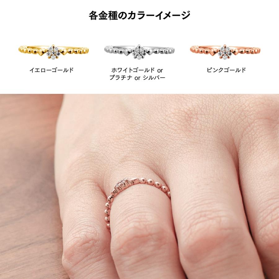 指輪 ダイヤモンド リング レディース シンプル k18 イエローゴールド ホワイトゴールド ピンクゴールド 天然ダイヤモンド ファッションリング 日本製の画像