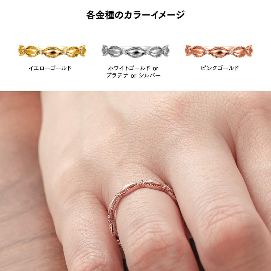 指輪 ダイヤモンド リング レディース シンプル k18 イエローゴールド ホワイトゴールド ピンクゴールド 天然ダイヤモンド ファッションリング 日本製の画像