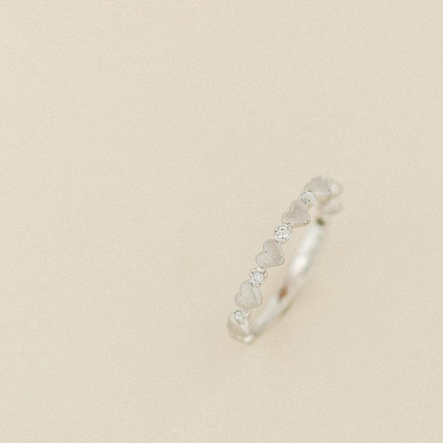 指輪 ダイヤモンド リング レディース シンプル ハート k18 イエローゴールド ホワイトゴールド ピンクゴールド ファッション 天然ダイヤモンド 日本製の画像