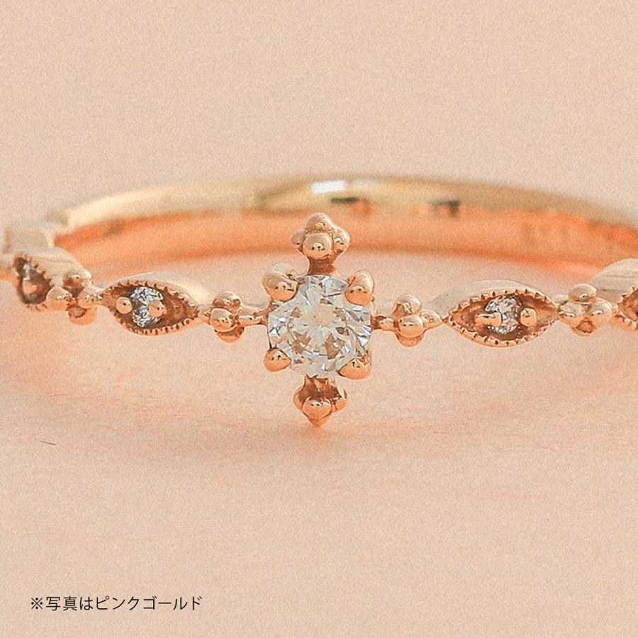 指輪 ダイヤモンド リング レディース シンプル k10 イエローゴールド ホワイトゴールド ピンクゴールド 天然ダイヤモンド ファッションリング 日本製の画像