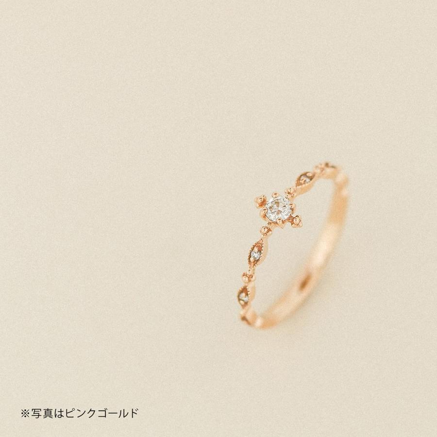 指輪 ダイヤモンド リング レディース シンプル k10 イエローゴールド ホワイトゴールド ピンクゴールド 天然ダイヤモンド ファッションリング 日本製の画像