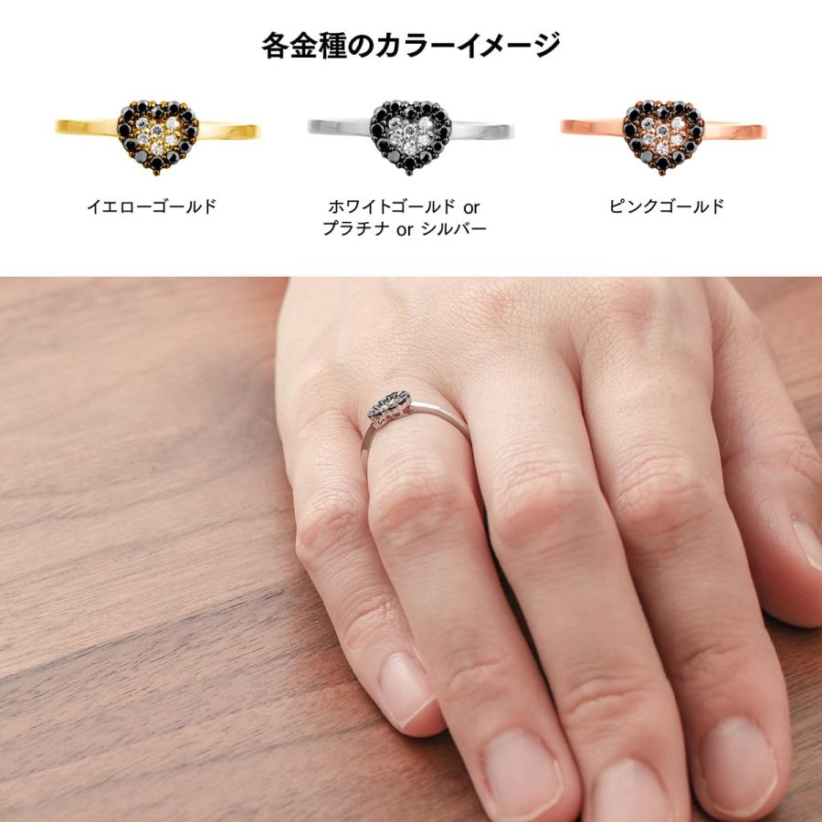 指輪 ダイヤモンド リング レディース シンプル ハート k18 イエローゴールド ホワイトゴールド ピンクゴールド ファッション 天然ダイヤモンド 日本製の画像