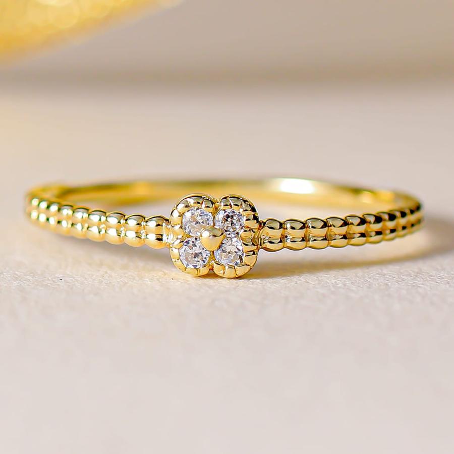 cococaru 指輪 ダイヤモンド リング レディース シンプル k10 イエロー  