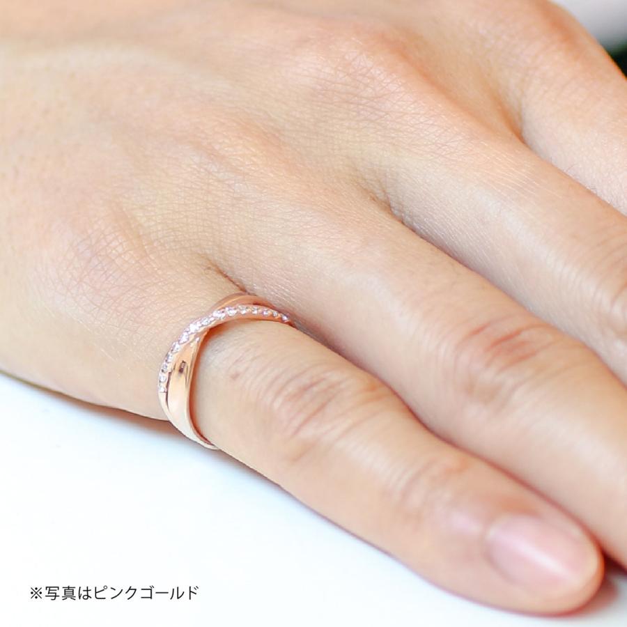 指輪 ダイヤモンド リング レディース シンプル k18 イエローゴールド ホワイトゴールド ピンクゴールド 天然ダイヤモンド ファッションリング 日本製の画像