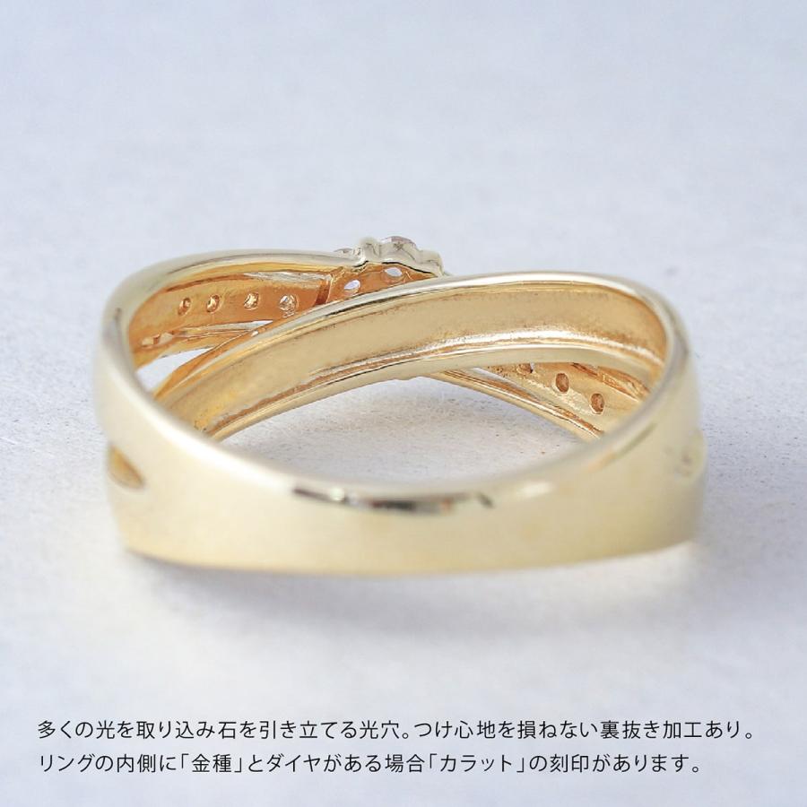 指輪 ダイヤモンド リング レディース シンプル k10 イエローゴールド ホワイトゴールド ピンクゴールド 天然ダイヤモンド ファッションリング 日本製の画像