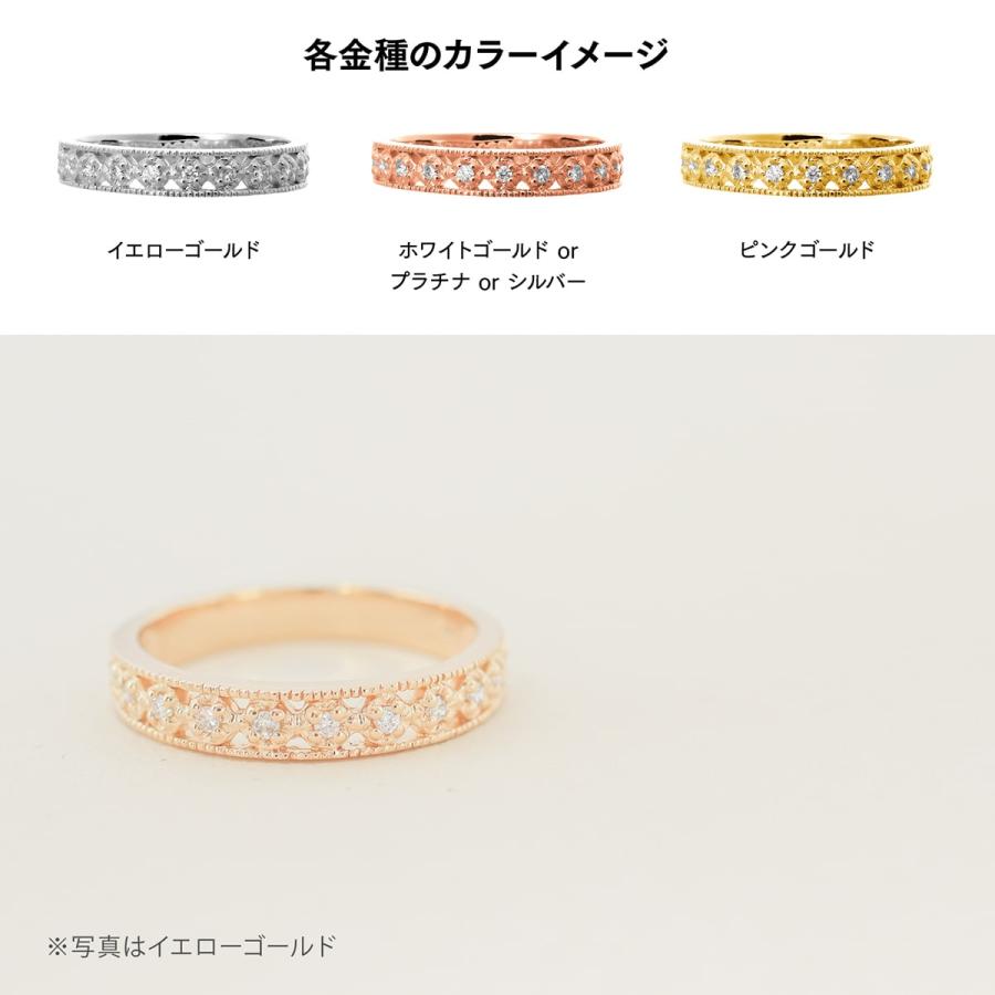 指輪 エタニティ ダイヤモンド リング レディース シンプル k10 イエローゴールド ホワイトゴールド ピンクゴールド ファッションリング 日本製 プレゼントの画像