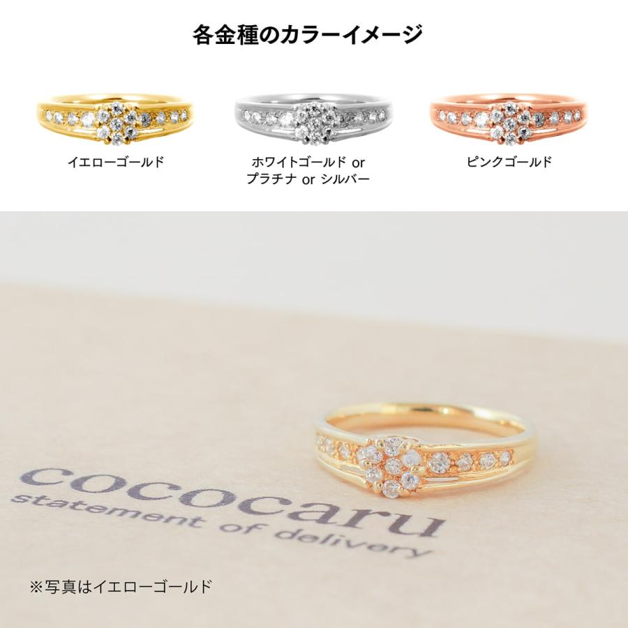 指輪 ダイヤモンド リング レディース シンプル k10 イエローゴールド ホワイトゴールド ピンクゴールド 天然ダイヤモンド ファッションリング 日本製の画像