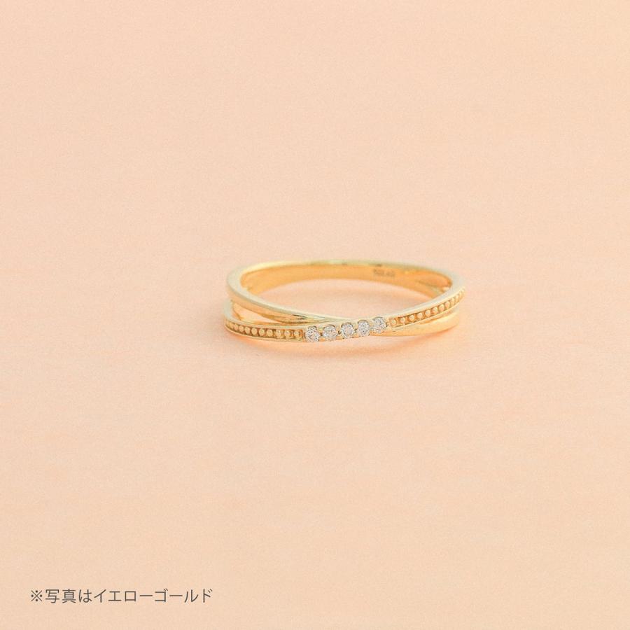 指輪 ダイヤモンド リング レディース シンプル k18 イエローゴールド ホワイトゴールド ピンクゴールド 天然ダイヤモンド ファッションリング 日本製の画像