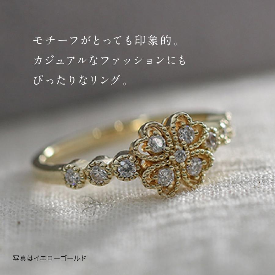 指輪 ダイヤモンド リング レディース シンプル ハート k10 イエローゴールド ホワイトゴールド ピンクゴールド ファッション 天然ダイヤモンド 日本製
