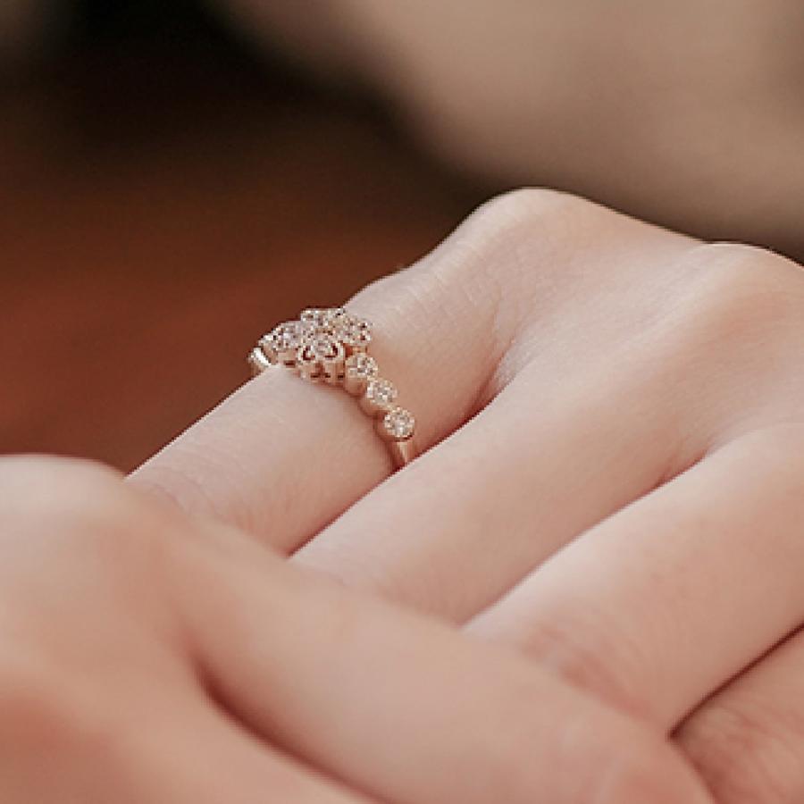 指輪 ダイヤモンド リング レディース シンプル ハート k10 イエローゴールド ホワイトゴールド ピンクゴールド ファッション 天然ダイヤモンド 日本製