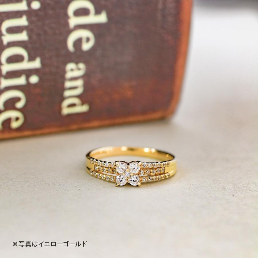 指輪 ダイヤモンド リング レディース シンプル k10 イエローゴールド ホワイトゴールド ピンクゴールド 天然ダイヤモンド ファッションリング 日本製の画像