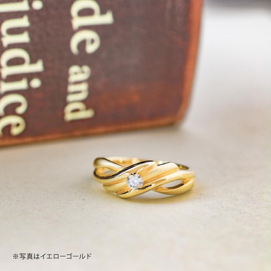 指輪 一粒 ダイヤモンド リング レディース シンプル k18 イエローゴールド ホワイトゴールド ピンクゴールド ファッション 天然ダイヤモンド 日本製 プレゼントの画像