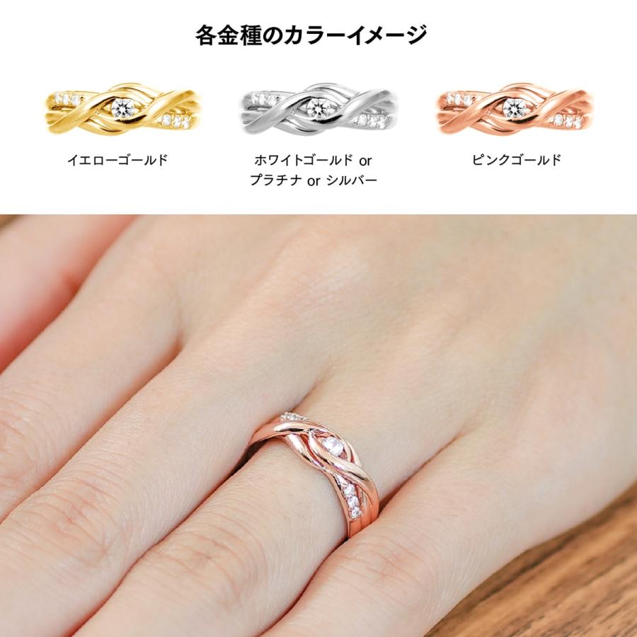 指輪 ダイヤモンド リング レディース シンプル k18 イエローゴールド ホワイトゴールド ピンクゴールド 天然ダイヤモンド ファッションリング 日本製の画像