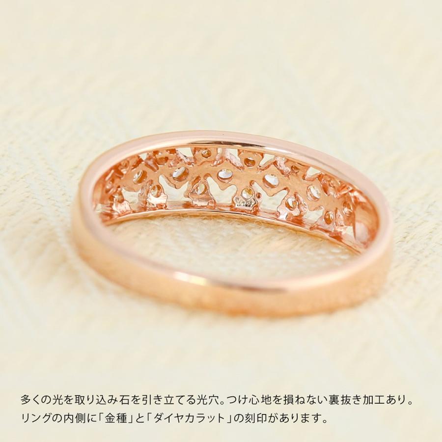 指輪 ダイヤモンド リング レディース シンプル k10 イエローゴールド ホワイトゴールド ピンクゴールド 天然ダイヤモンド ファッションリング 日本製の画像