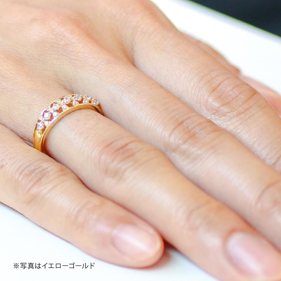 指輪 ダイヤモンド リング レディース シンプル k18 イエローゴールド ホワイトゴールド ピンクゴールド 天然ダイヤモンド ファッションリング 日本製の画像