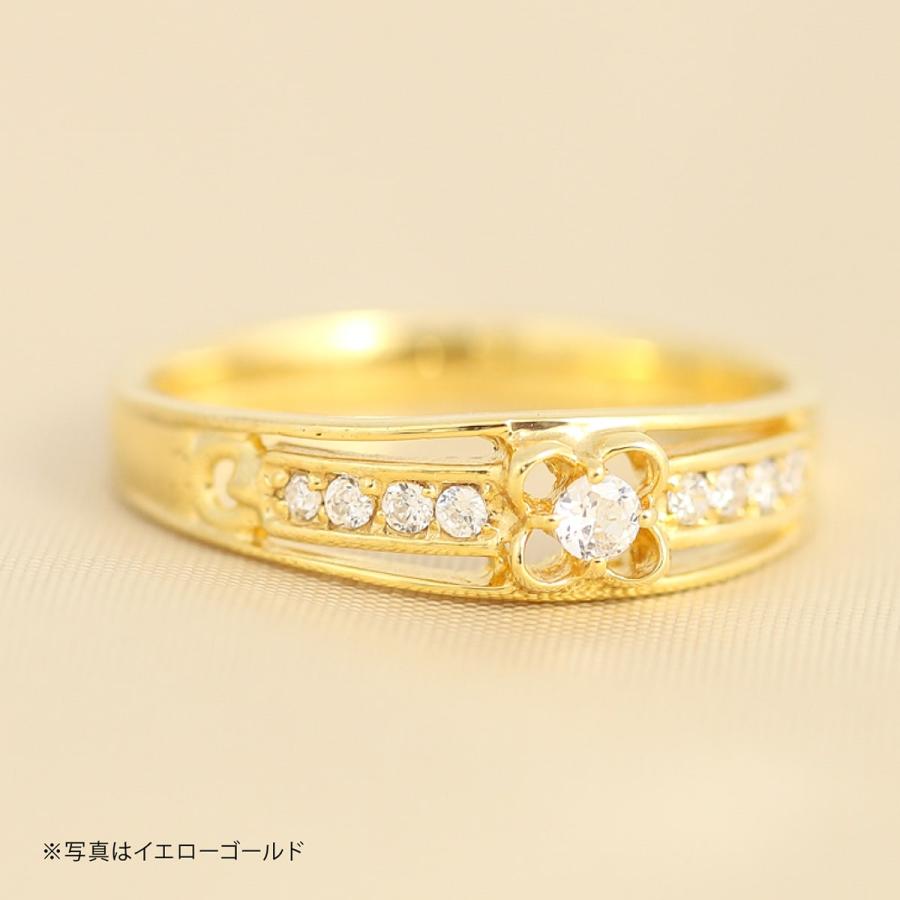 指輪 ダイヤモンド リング レディース シンプル k18 イエローゴールド ホワイトゴールド ピンクゴールド 天然ダイヤモンド ファッションリング 日本製の画像