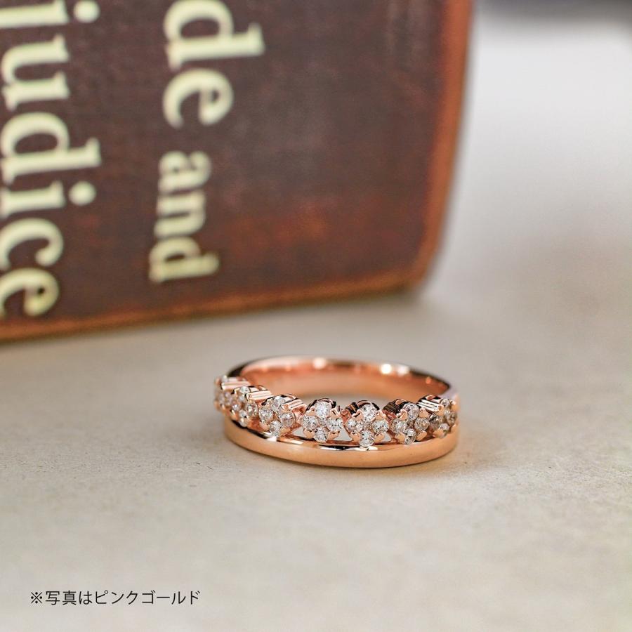指輪 ダイヤモンド リング レディース シンプル k18 イエローゴールド ホワイトゴールド ピンクゴールド 天然ダイヤモンド ファッションリング 日本製の画像