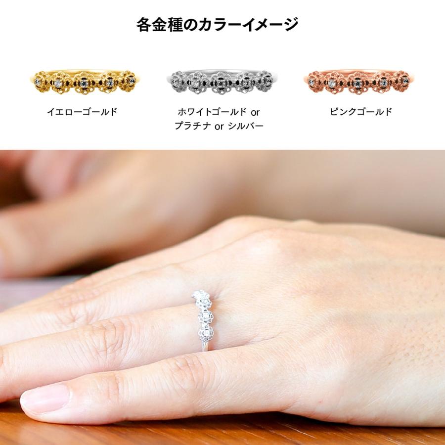 指輪 ダイヤモンド リング レディース シンプル k18 イエローゴールド ホワイトゴールド ピンクゴールド 天然ダイヤモンド ファッションリング 日本製の画像