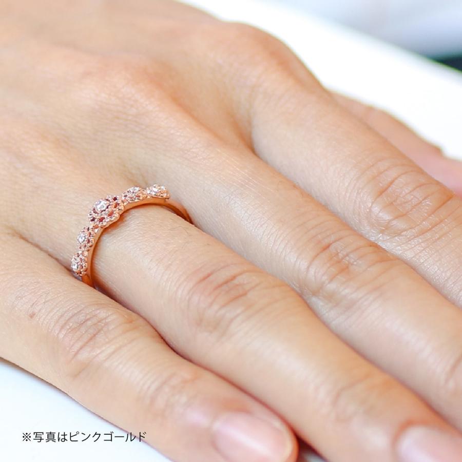 指輪 ダイヤモンド リング レディース シンプル k10 イエローゴールド ホワイトゴールド ピンクゴールド 天然ダイヤモンド ファッションリング 日本製の画像