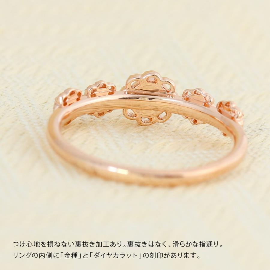 指輪 ダイヤモンド リング レディース シンプル k10 イエローゴールド ホワイトゴールド ピンクゴールド 天然ダイヤモンド ファッションリング 日本製の画像