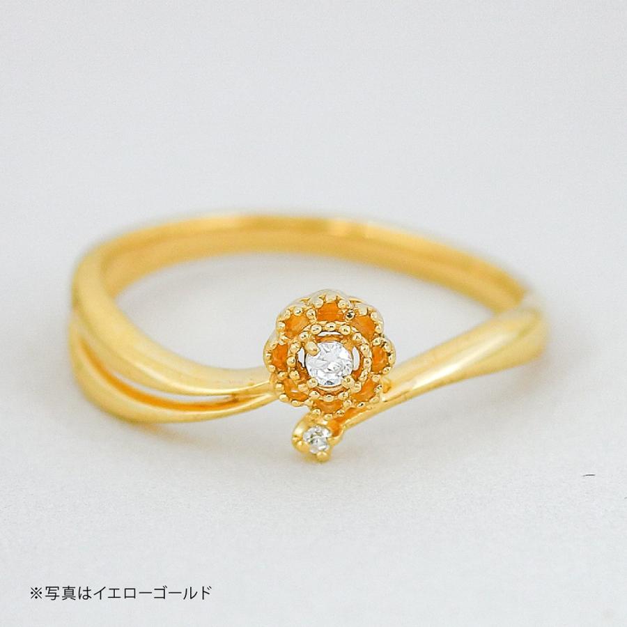 指輪 ダイヤモンド リング レディース シンプル k18 イエローゴールド ホワイトゴールド ピンクゴールド 天然ダイヤモンド ファッションリング 日本製の画像