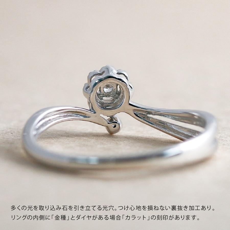 指輪 ダイヤモンド リング レディース シンプル k18 イエローゴールド ホワイトゴールド ピンクゴールド 天然ダイヤモンド ファッションリング 日本製の画像