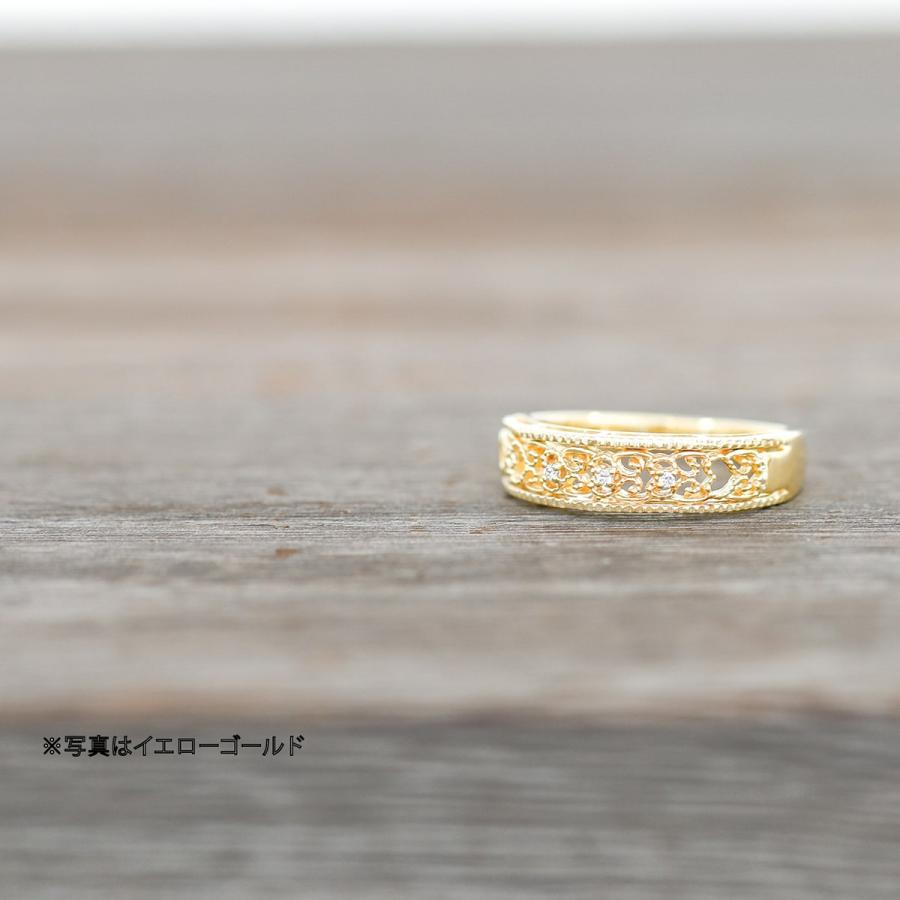 指輪 ダイヤモンド リング レディース シンプル k10 イエローゴールド ホワイトゴールド ピンクゴールド 天然ダイヤモンド ファッションリング 日本製の画像