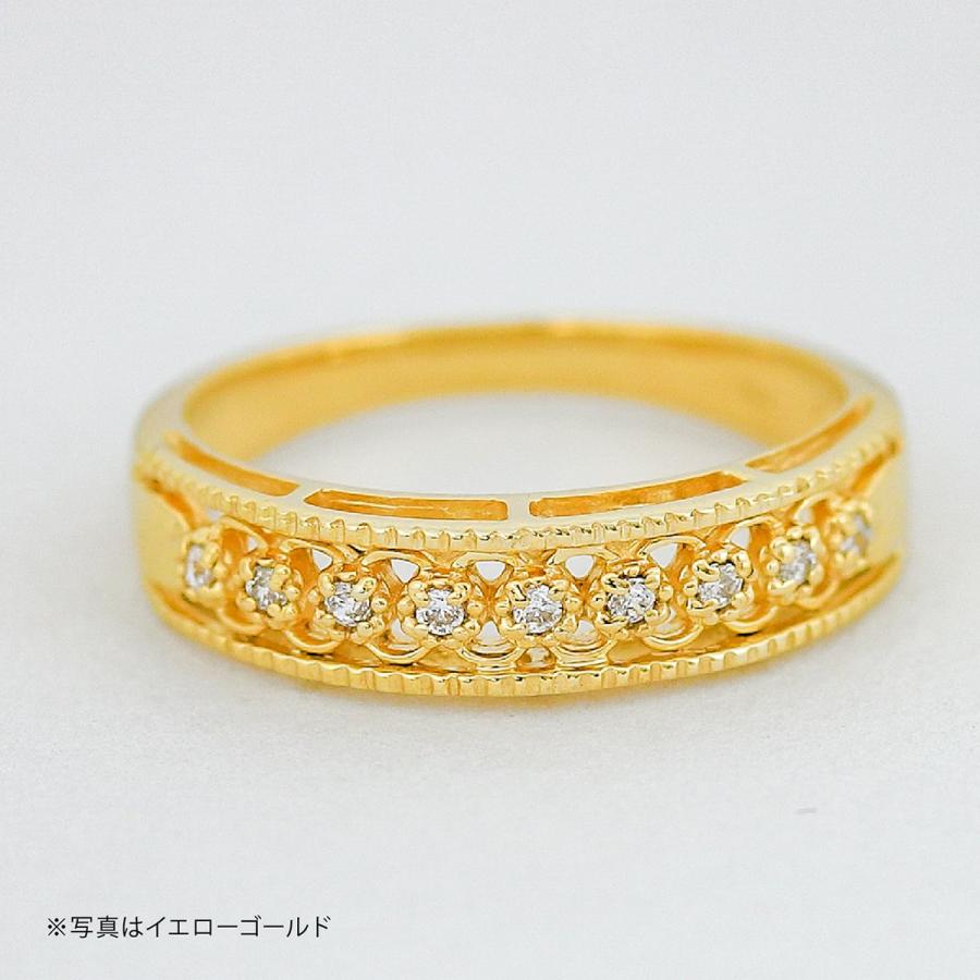 指輪 ダイヤモンド リング レディース シンプル k18 イエローゴールド ホワイトゴールド ピンクゴールド 天然ダイヤモンド ファッションリング 日本製の画像