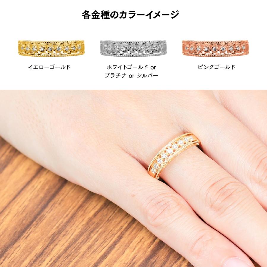 指輪 ダイヤモンド リング レディース シンプル k18 イエローゴールド ホワイトゴールド ピンクゴールド 天然ダイヤモンド ファッションリング 日本製の画像