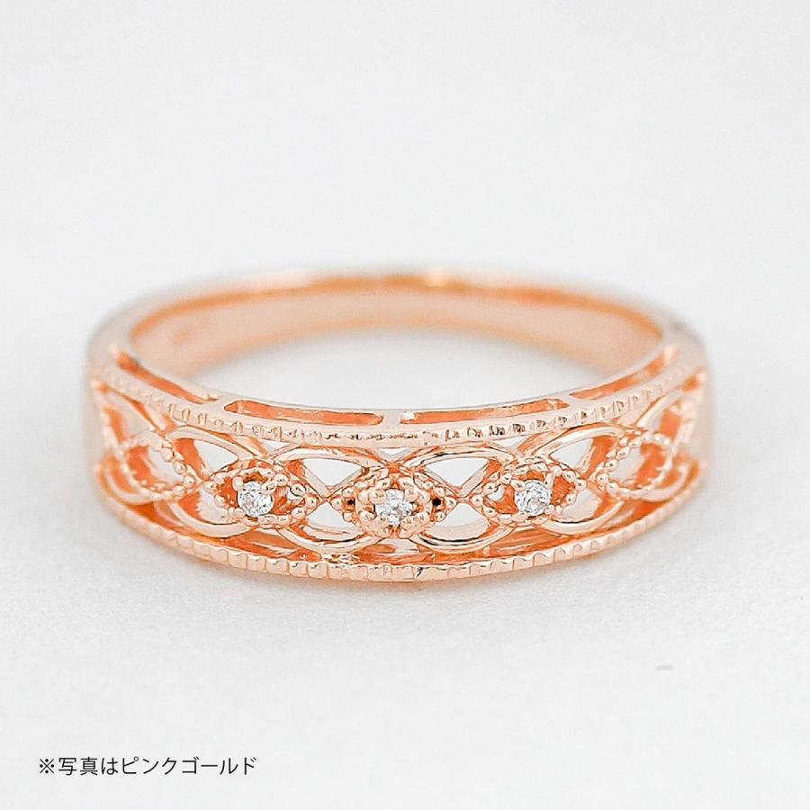 指輪 ダイヤモンド リング レディース シンプル k18 イエローゴールド ホワイトゴールド ピンクゴールド 天然ダイヤモンド ファッションリング 日本製の画像