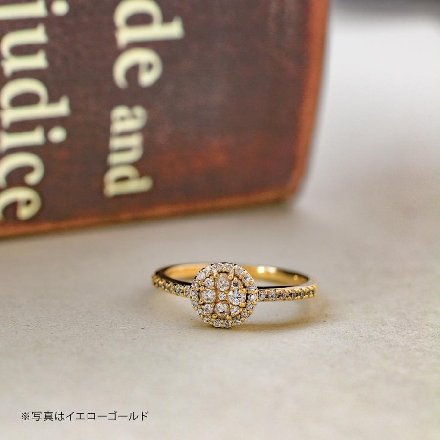 指輪 ダイヤモンド リング レディース シンプル k18 イエローゴールド ホワイトゴールド ピンクゴールド パヴェ 天然ダイヤモンド ファッションリング 日本製の画像