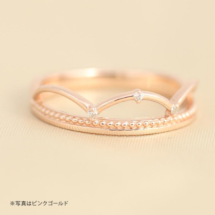 指輪 ダイヤモンド リング レディース シンプル k18 イエローゴールド ホワイトゴールド ピンクゴールド 天然ダイヤモンド ファッションリング 日本製の画像