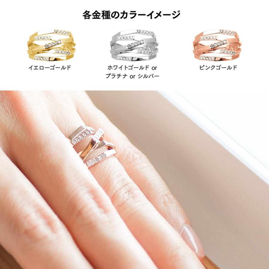指輪 ダイヤモンド リング レディース シンプル k10 イエローゴールド ホワイトゴールド ピンクゴールド 天然ダイヤモンド ファッションリング 日本製の画像