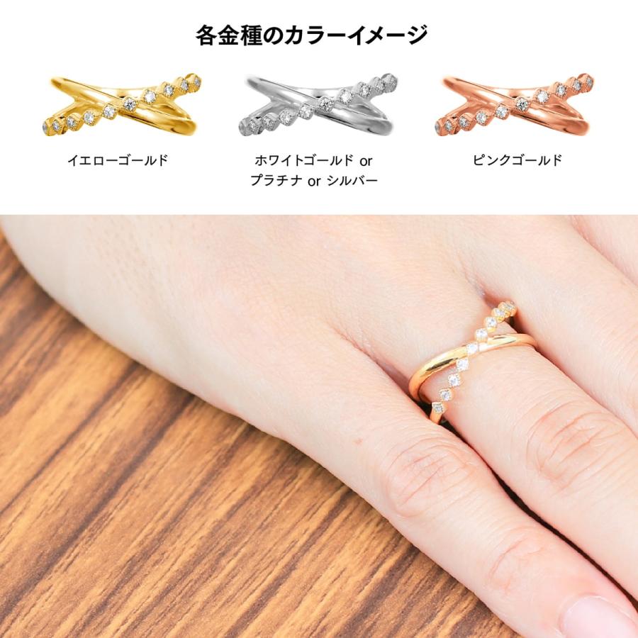 指輪 ダイヤモンド リング レディース シンプル k18 イエローゴールド ホワイトゴールド ピンクゴールド 天然ダイヤモンド ファッションリング 日本製の画像